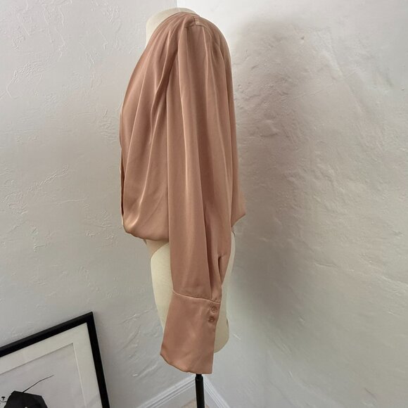 FAVORITE DAUGHTER The Date Blouse Bodysuit In Camel Tan M NWOT - Picture 10 of 11